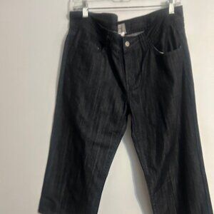 TEX by Max Azria 5 pocket wide-leg dark denim capris, size 31